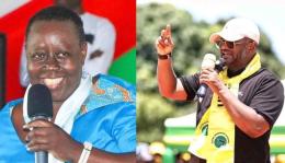 Collage photo of Ruth Odinga and UDA SG Hassan Omar.